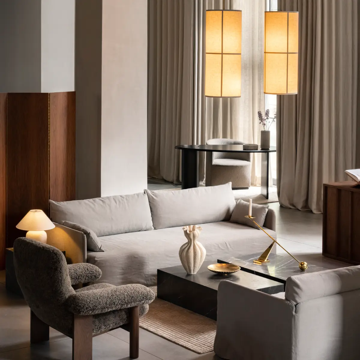 Hashira Ceiling Lamp Single Large Raw