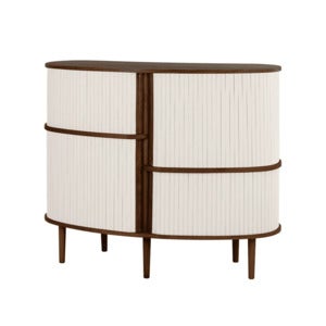 Audacious Highboard Cabinet Dark Oak/White Sands