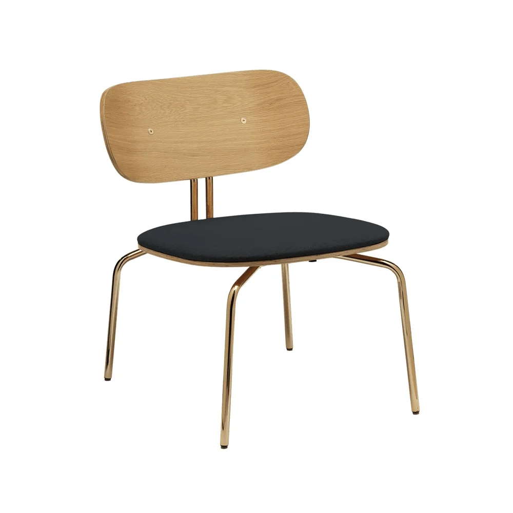 Curious Lounge Chair Oak/Brass Shadow