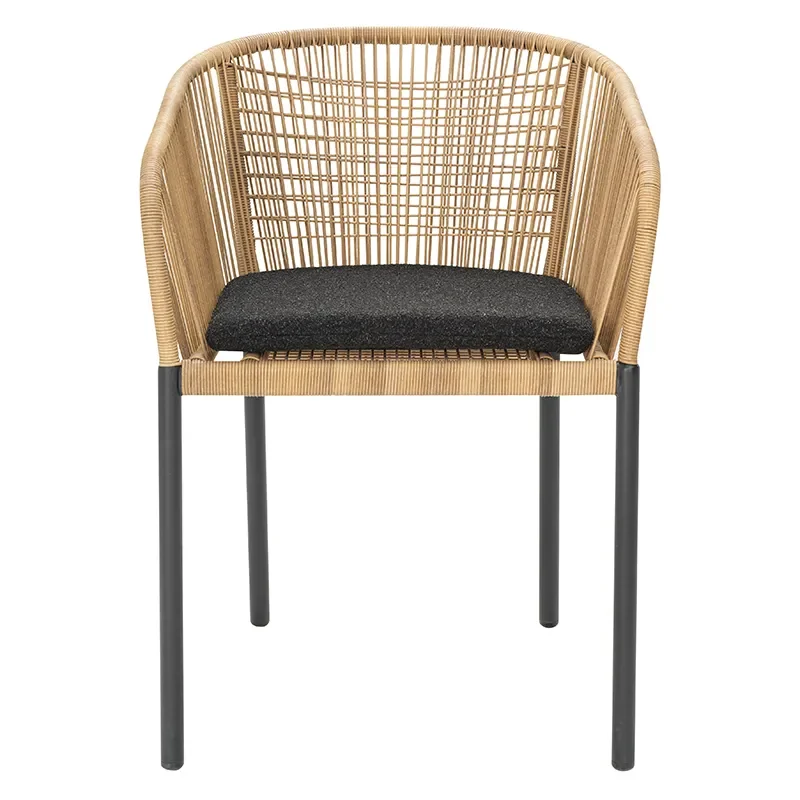 Delta chair    Anthracite / Natural Wicker / Teddy Black