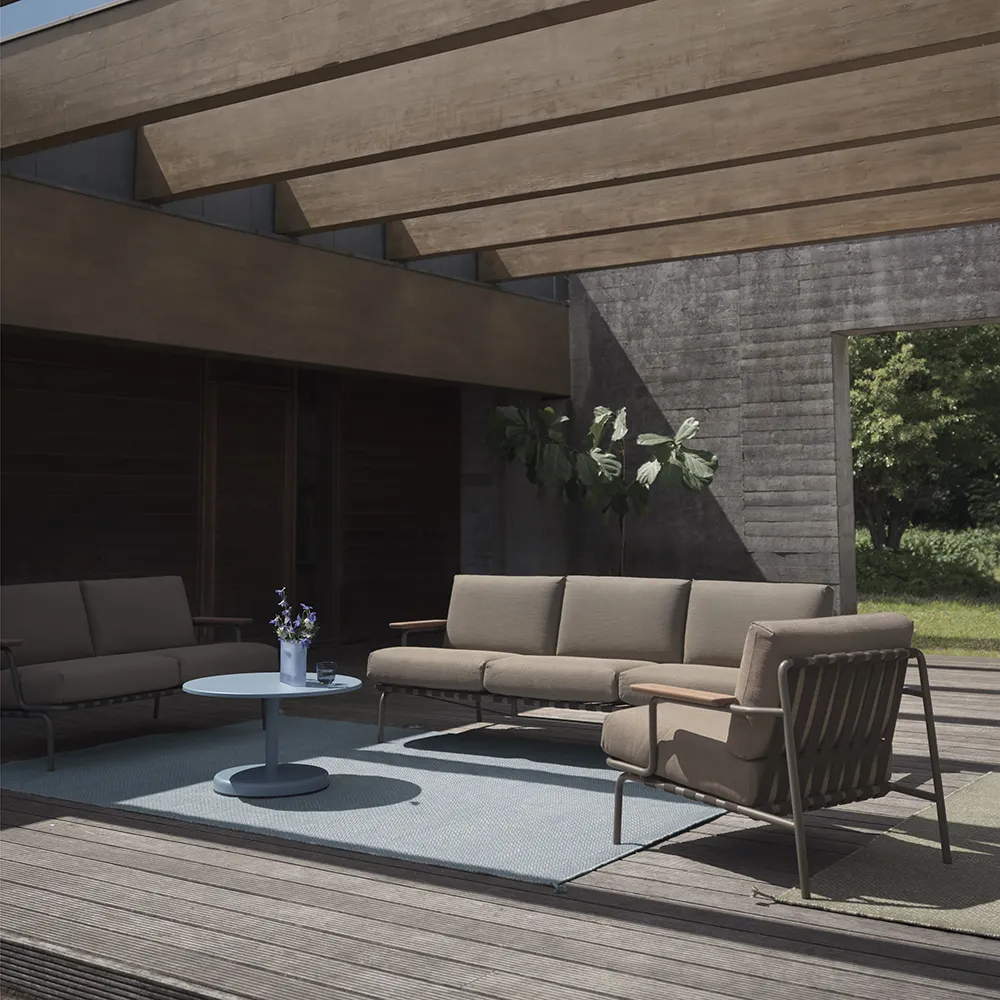 Linear Steel Coffee Table Ø70 cm Pale Blue 