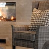 Rockwell fabric armchair-callum plaid brown