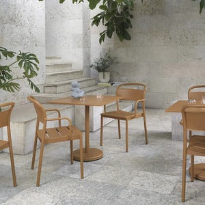 Linear Steel Café Table 70x70 cm Anthracite Black 