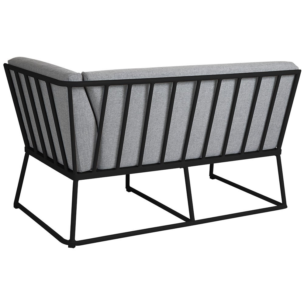 Vence 2-seater end section left black/grey