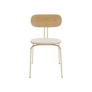 Curious Dining Chair Oak/Brass Teddy White