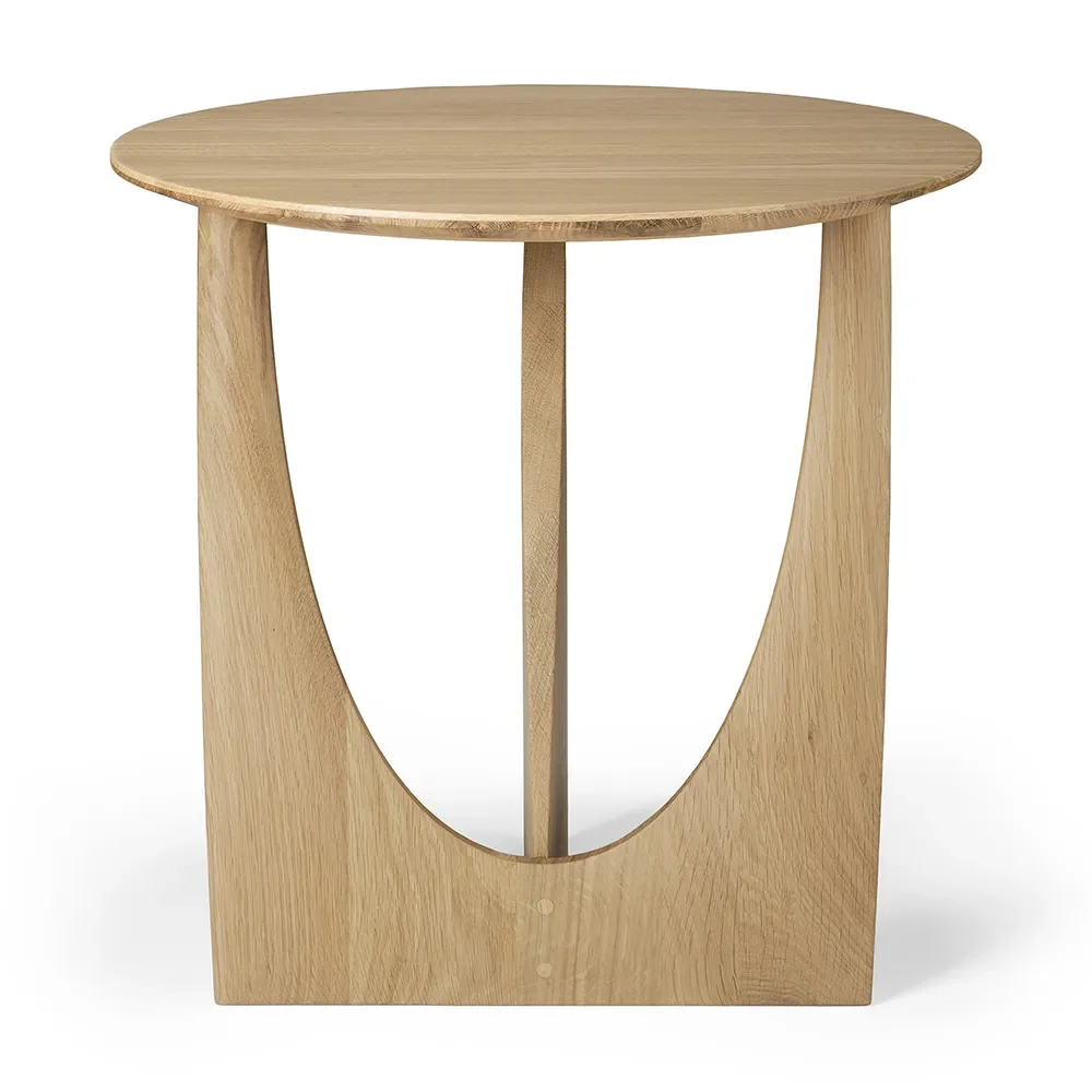 Geometric Side Table Oak 