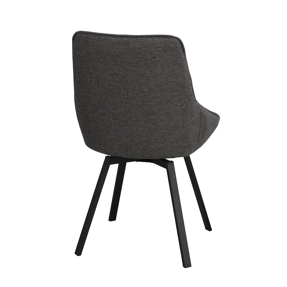 Alison dining chair grey fabric/black metal legs