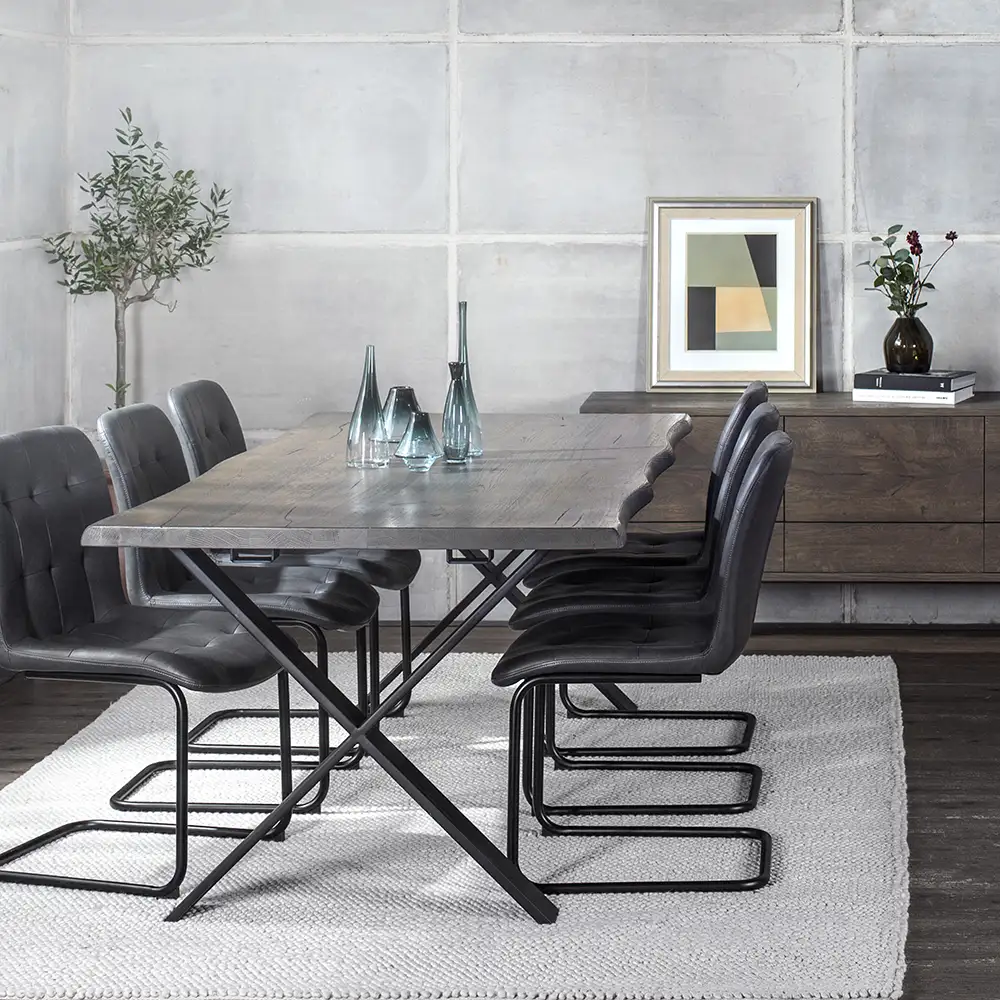 Exxet Dining table 210x95 X-legs smoked oak