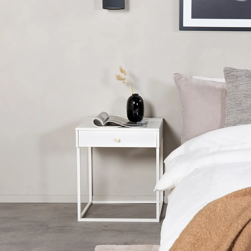 Bakal Bedside Table White