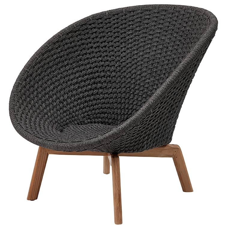 Peacock Lounge Armchair Dark Grey