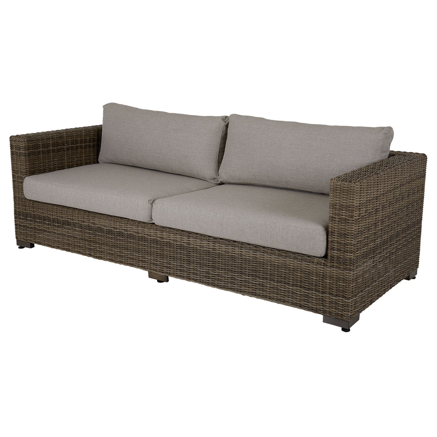Ninja 3-seater sofa rustic rattan incl. water-repellent cushions
