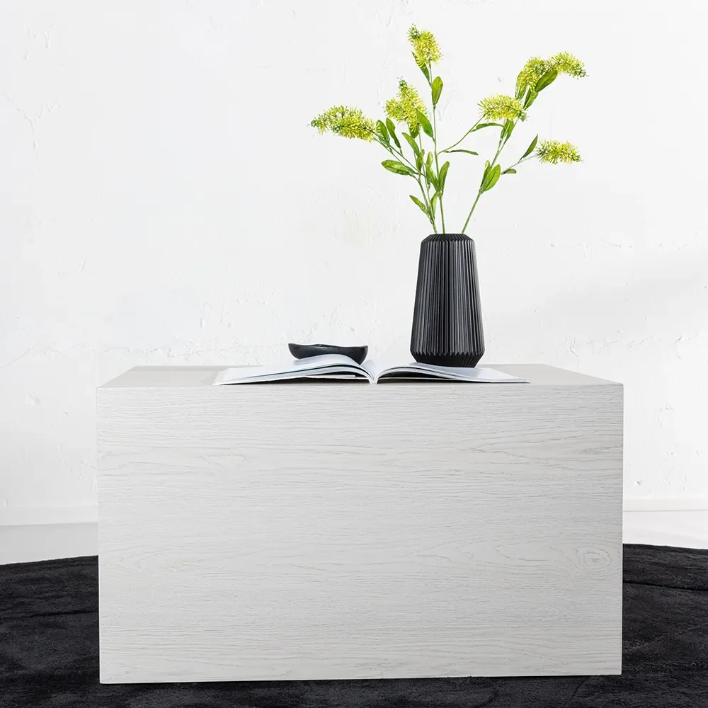 York Coffee Table 60x80 cm White Plastered