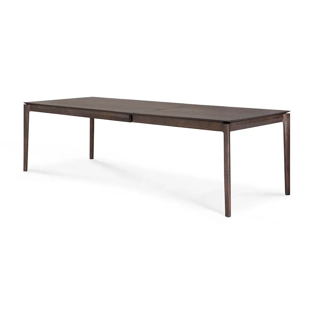 Bok Dining table 100x180-280 cm Brown varnished oak