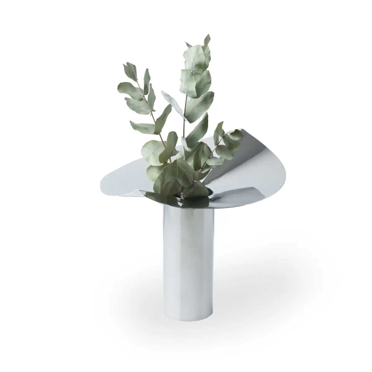 Löv vase/candle holder silver