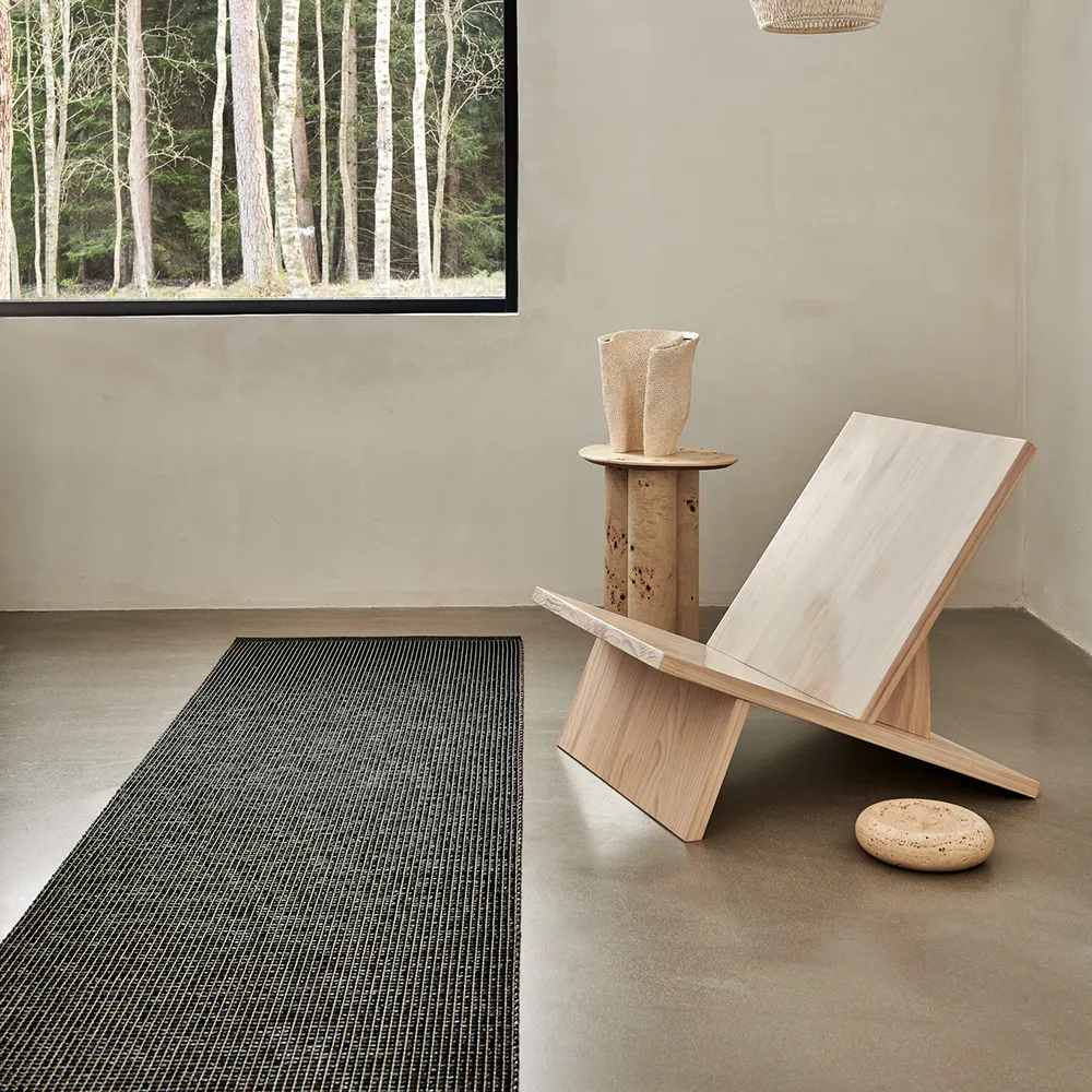 Emm carpet 70x180 cm Black/Linen Metallic