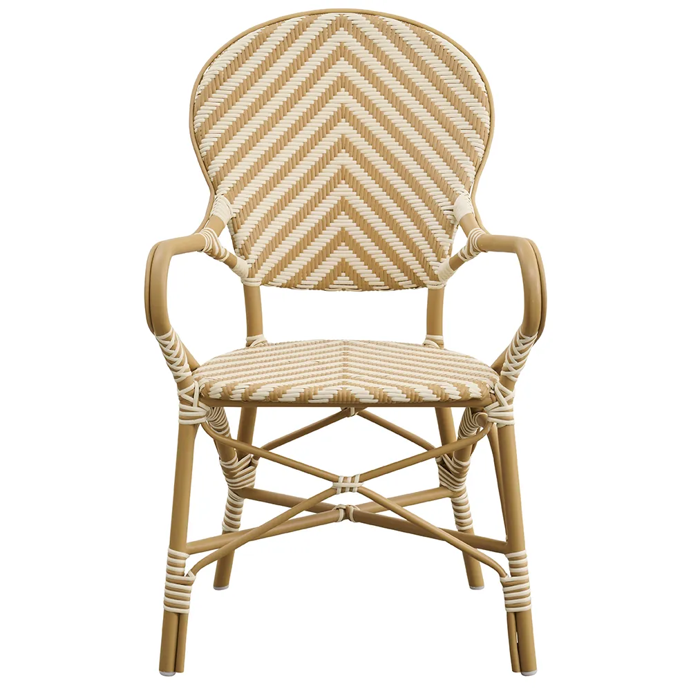 Isabell outdoor dining armchair ivory/honey