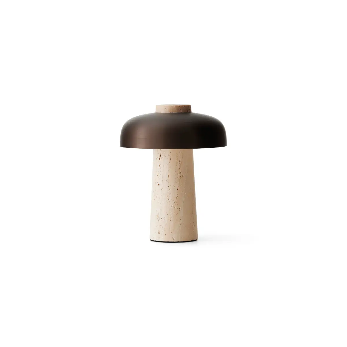 Reverse Portable Table Lamp Travertine, Sand/Aluminium, Bronzed