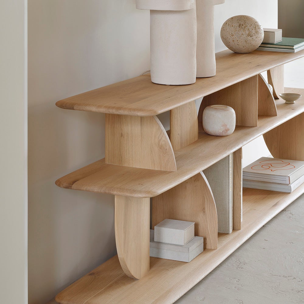 Geometric Console table - Oak