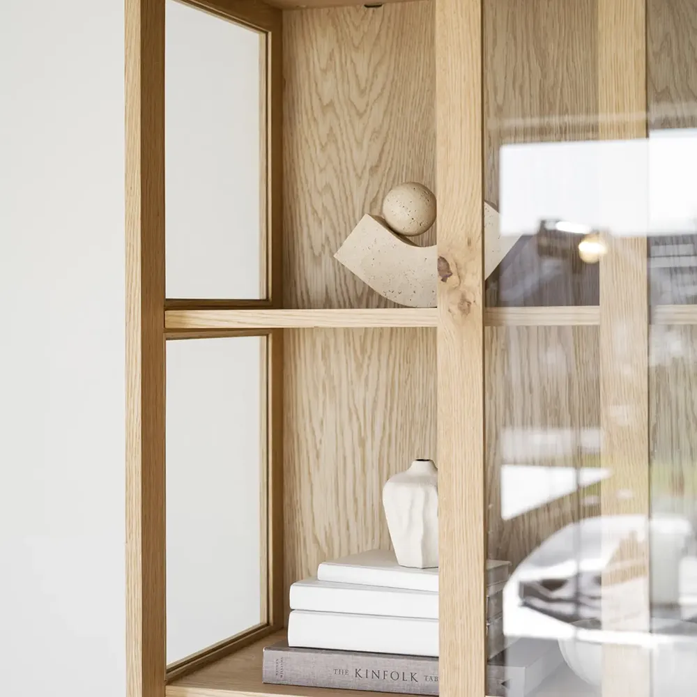 Hazelton display cabinet oak