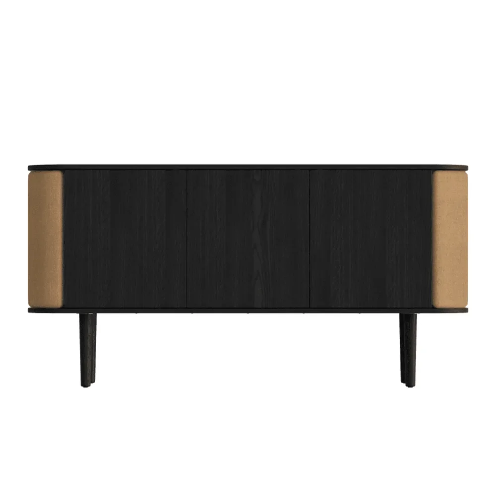 Treasures 3-door cabinet Black Oak/Sugar Brown