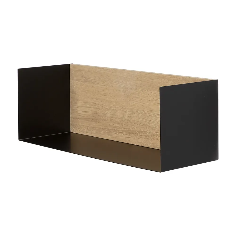  U shelf 55x20 cm oak/black metal