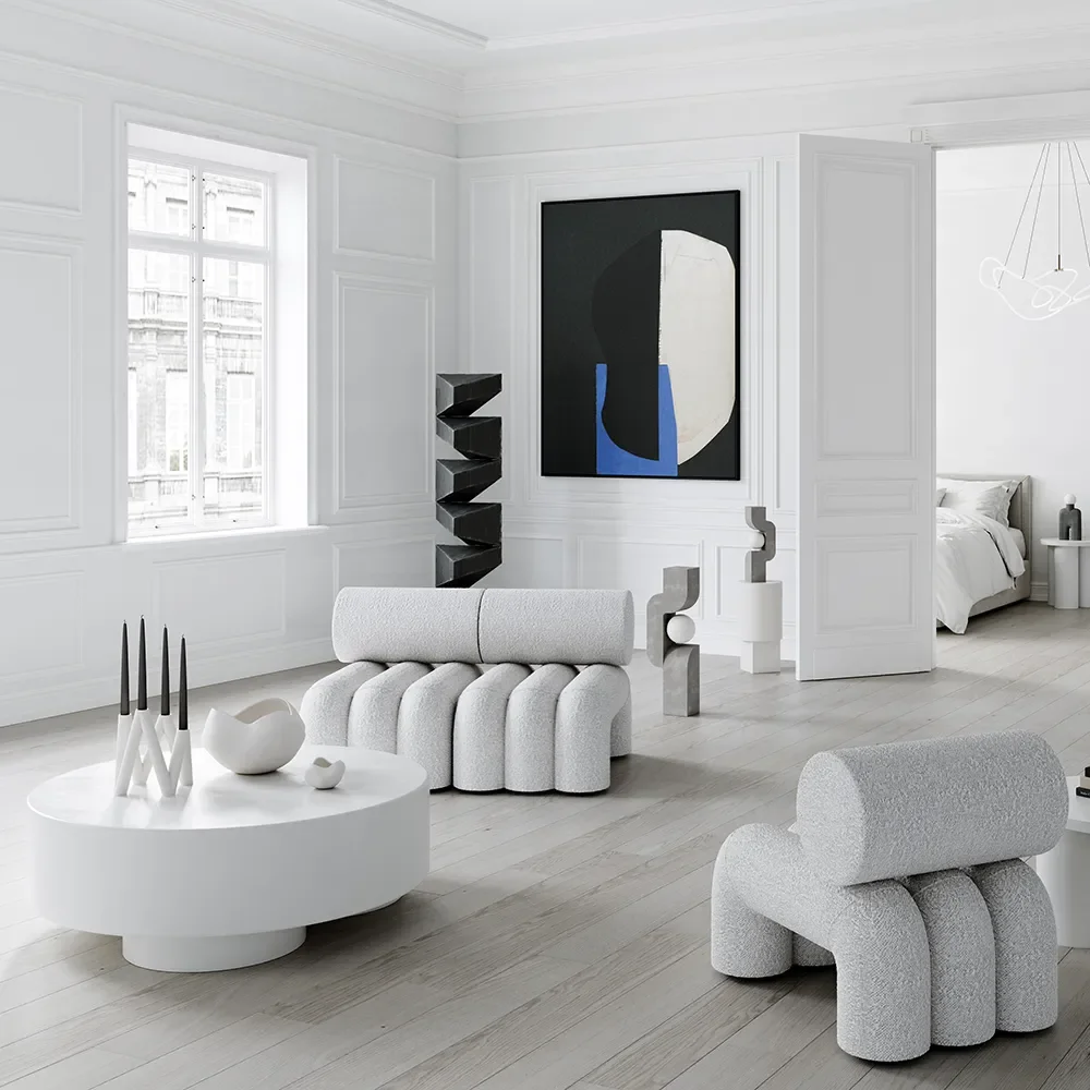 Big Foot Coffee Table, Big - Bone White