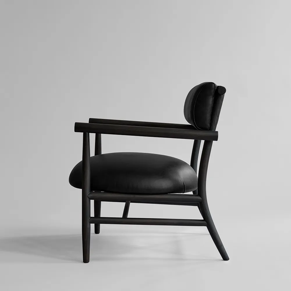 Nama Lounge Chair - Aniline leather black