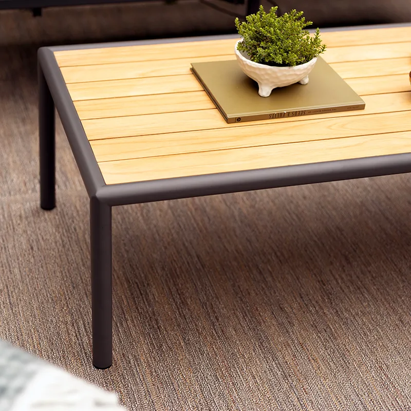 Gordon coffee table 65x140 cm Antracit / Teak