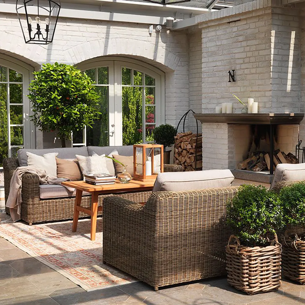 Glendon Sofa Outdoor rattan Rustic 