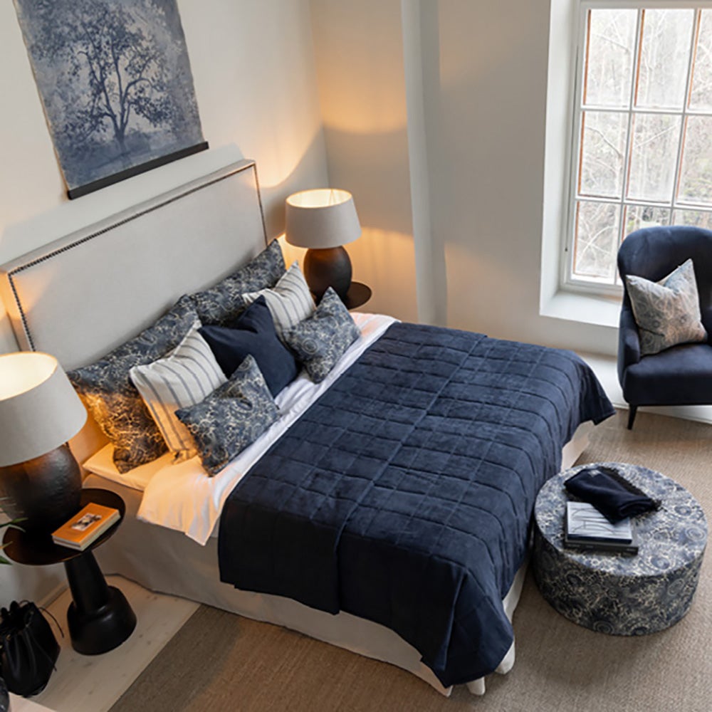 MEGHAN  bedspread - W 160 x L 260 cm-Blue