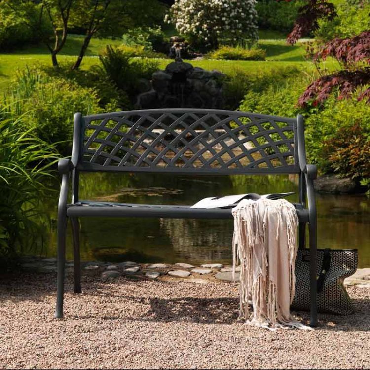 Arras 2-seater sofa anthracite aluminium