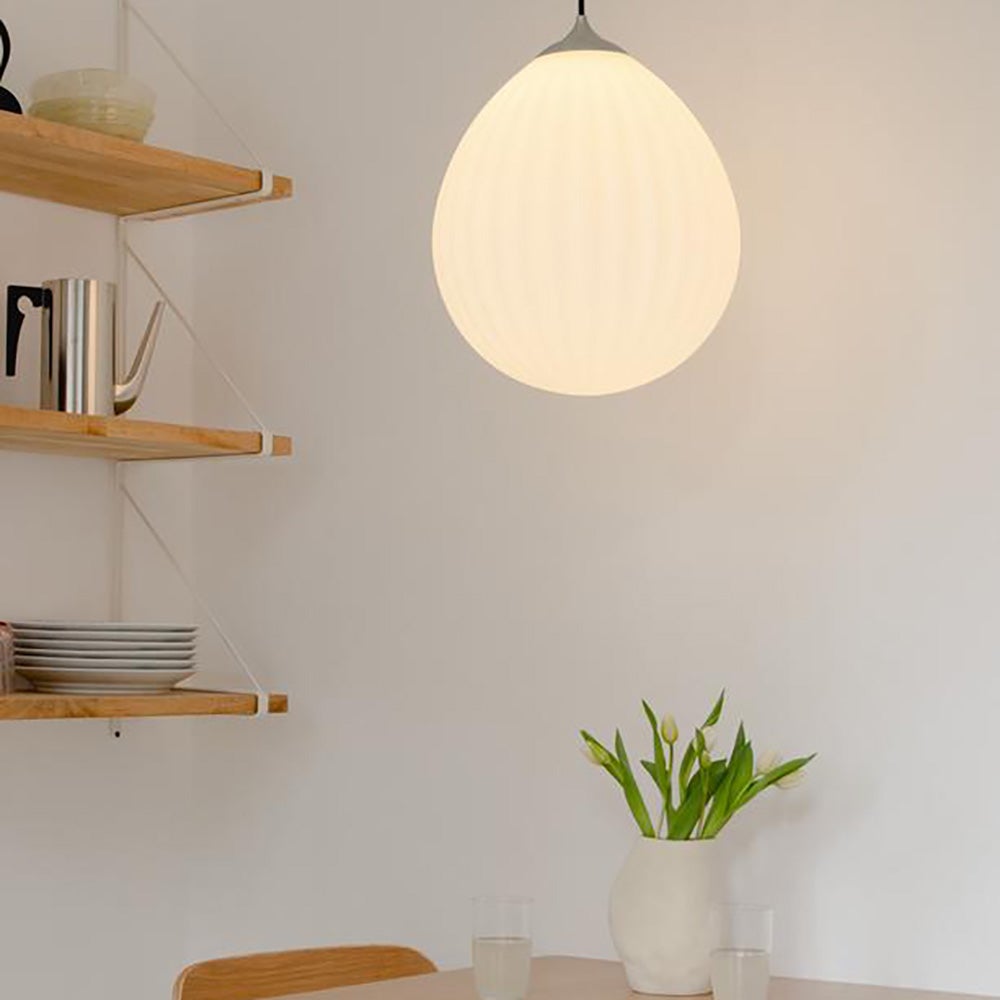 Around the World Lampshade Ø35 cm White/Brushed steel