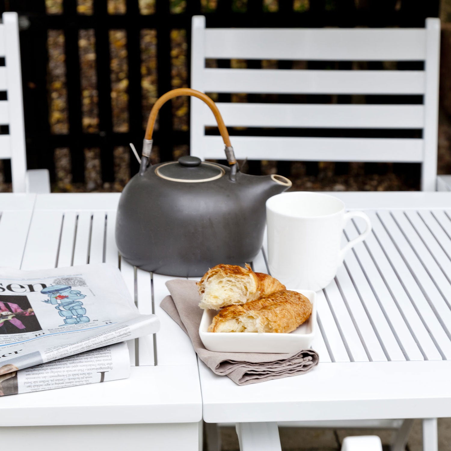 Butterfly balcony table 65x130 cm white