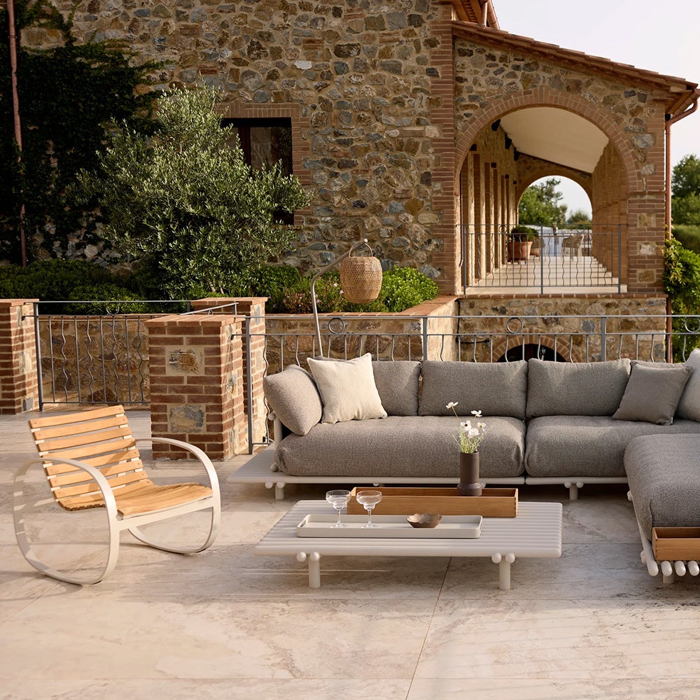 Parc rocking chair Teak/sand aluminium