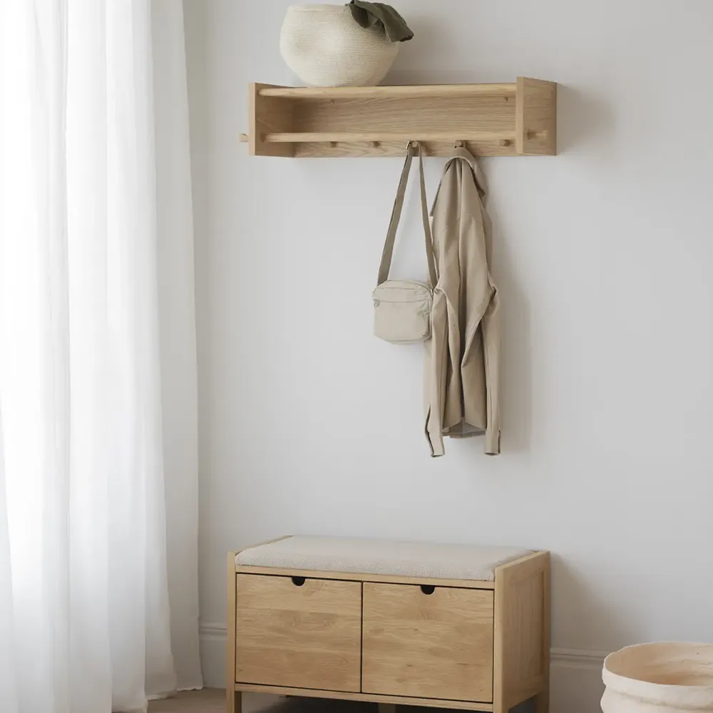 Hillmond hat rack 80x28 cm oak