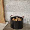 Iron Firewood Bucket Fireplace Port
