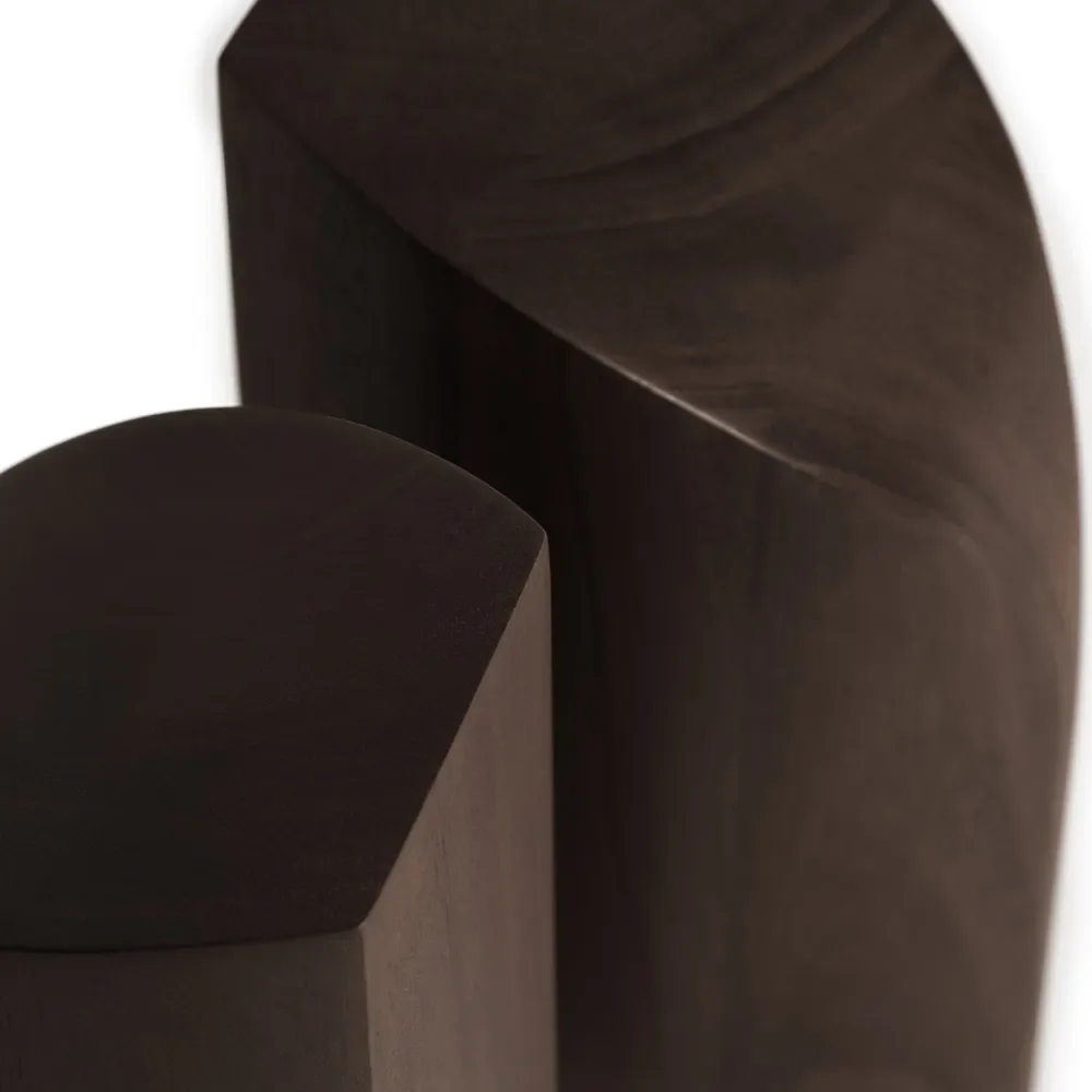  PI bookend lacquered dark brown mahogany -set of 2