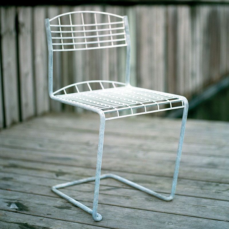 Table High Tech 60 White Laminate / Hot dip galvanised Stand