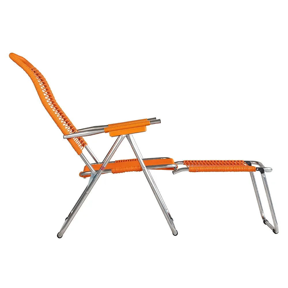 Spaghetti sun lounger orange aluminium