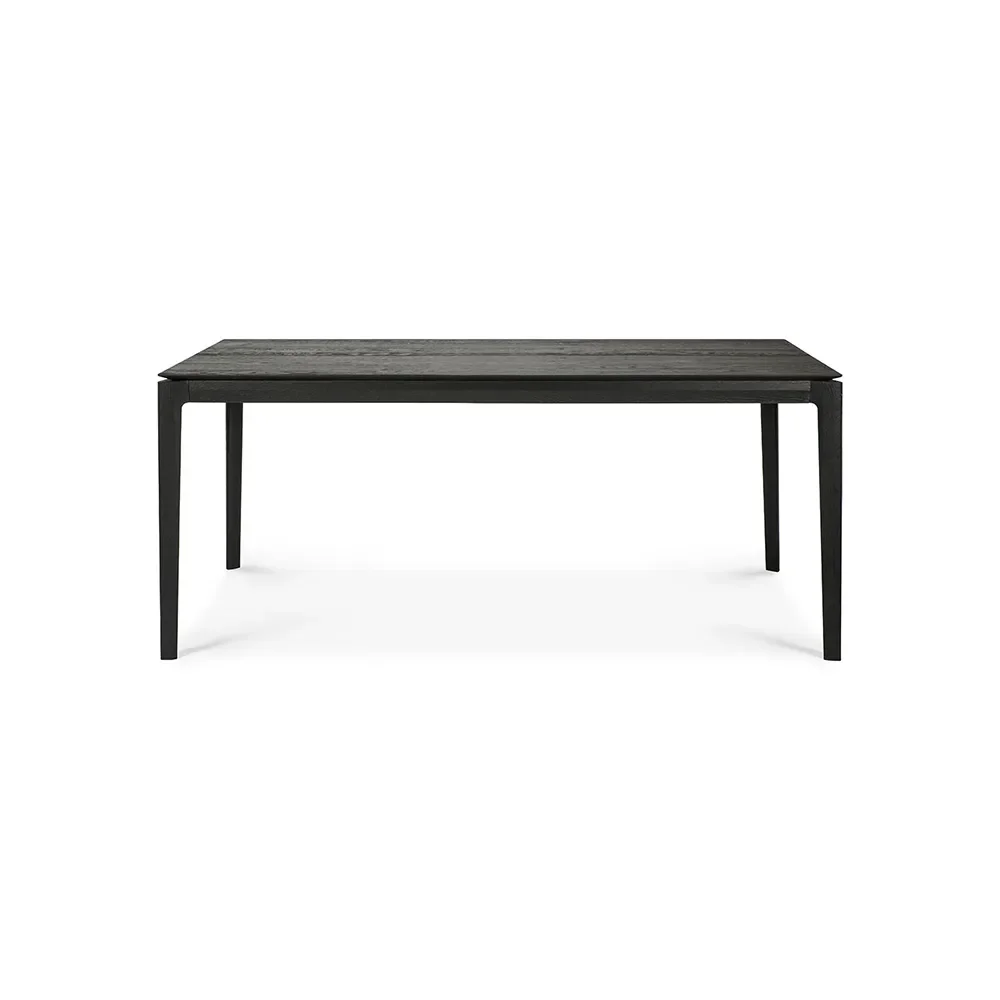 Bok Dining table 100x180-280 cm Black varnished oak