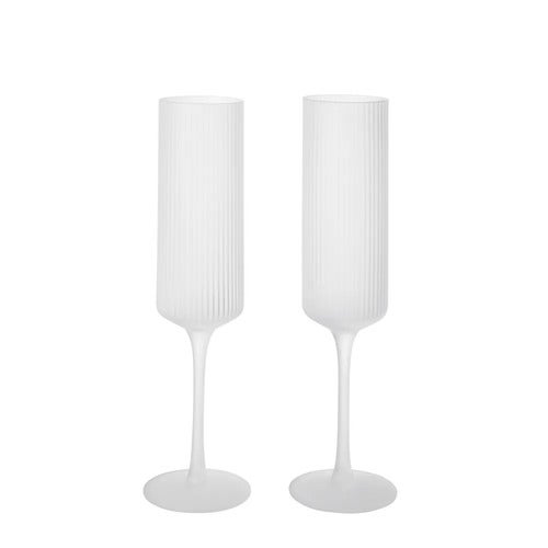 Champagne Glass 2-pack Ripple Frosted