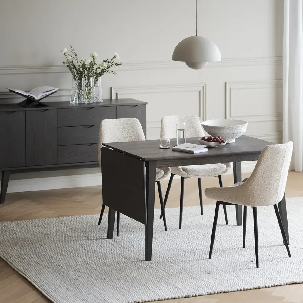 Filippa drop leaf table 120-165x80 cm dark brown oak