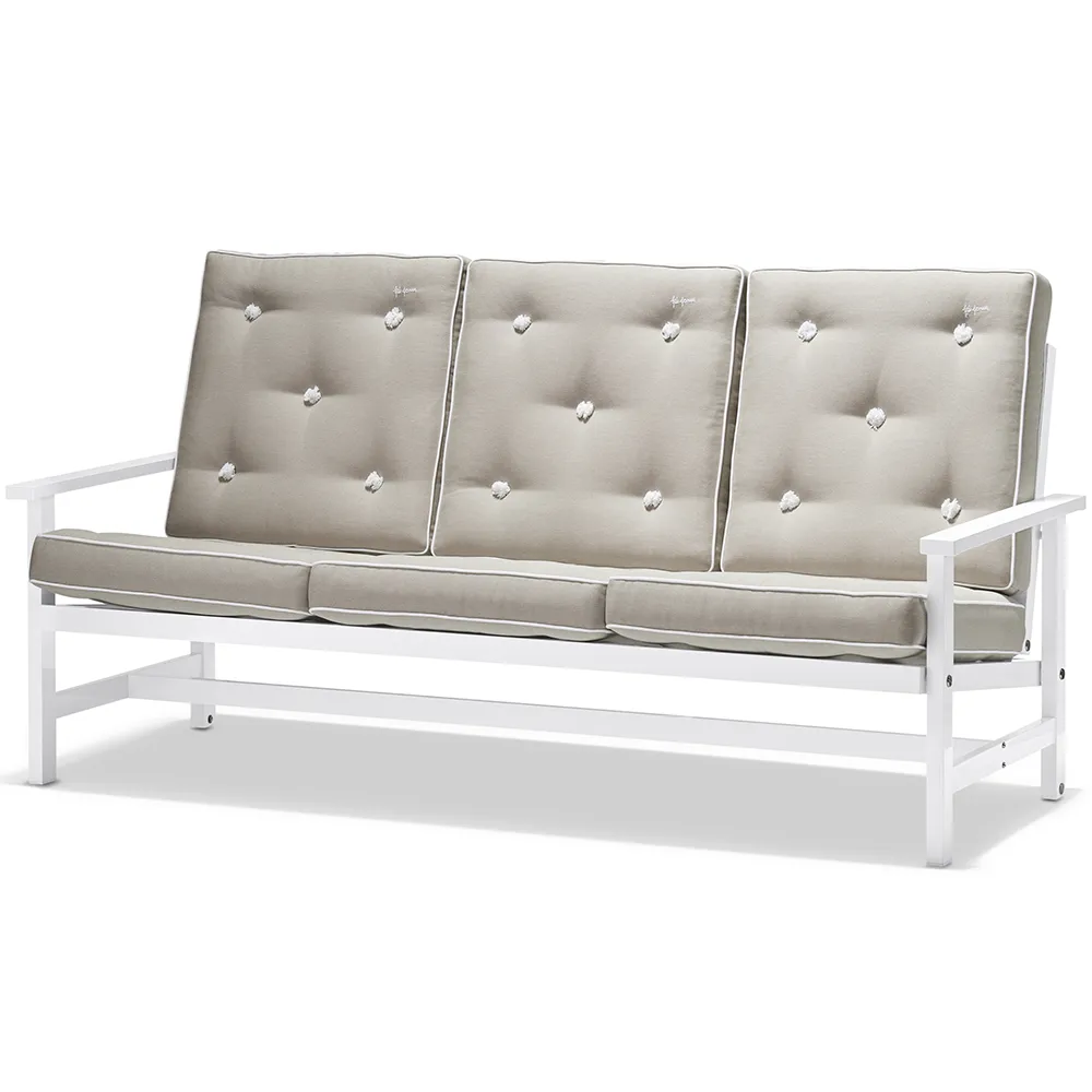 Sofa 3-seater White Aluminium