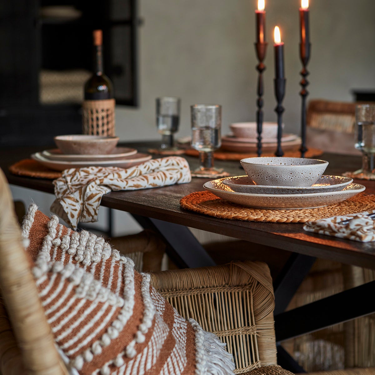 MINNA Cushion cover Rust/beige