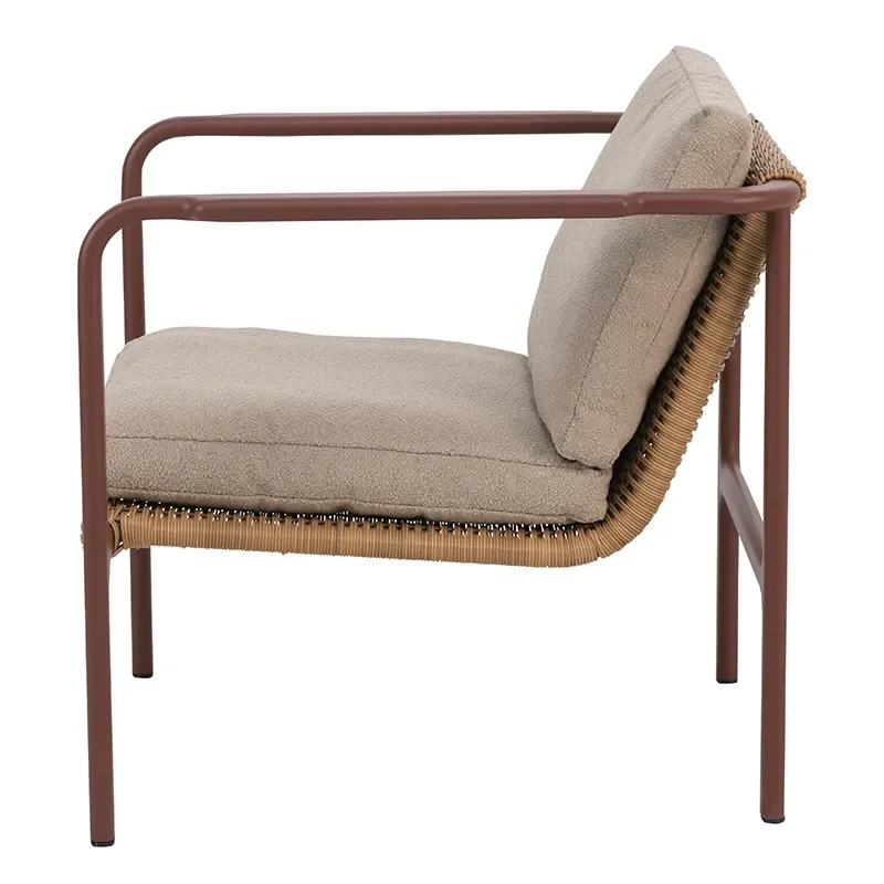 Motty armchair Zin Red / Teddy Beige