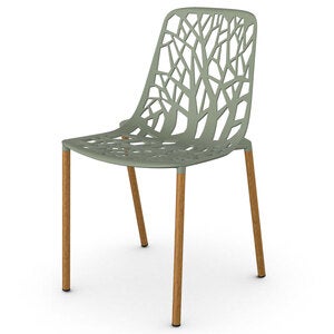 Forest dining chair with Iroko upholstered legs Green Tea