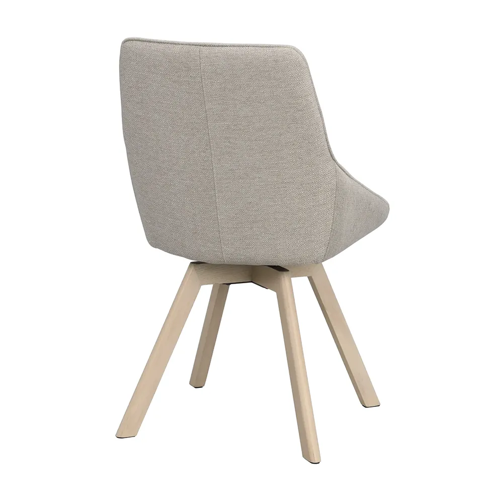 Alison dining chair beige fabric/white pigmented oak legs
