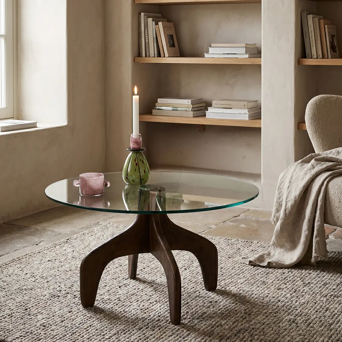 GIBSON Coffee table Brown Ø80xH45 cm