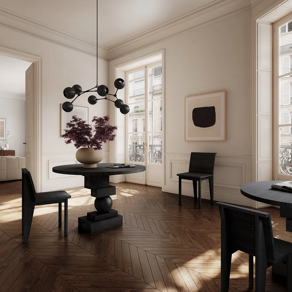 Brutus Slim Dining Chair - Coffee Black Oak