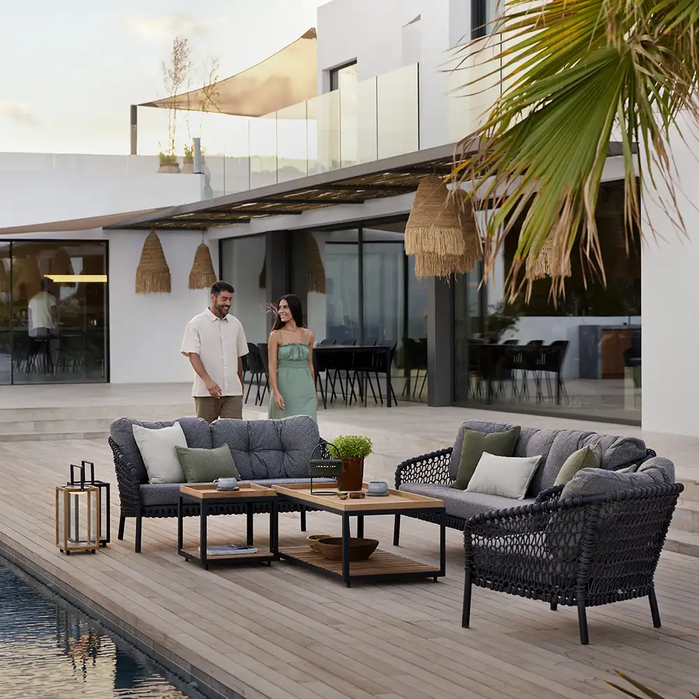 Ocean lounge chair dark grey Soft Rope